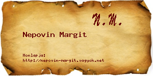 Nepovin Margit névjegykártya